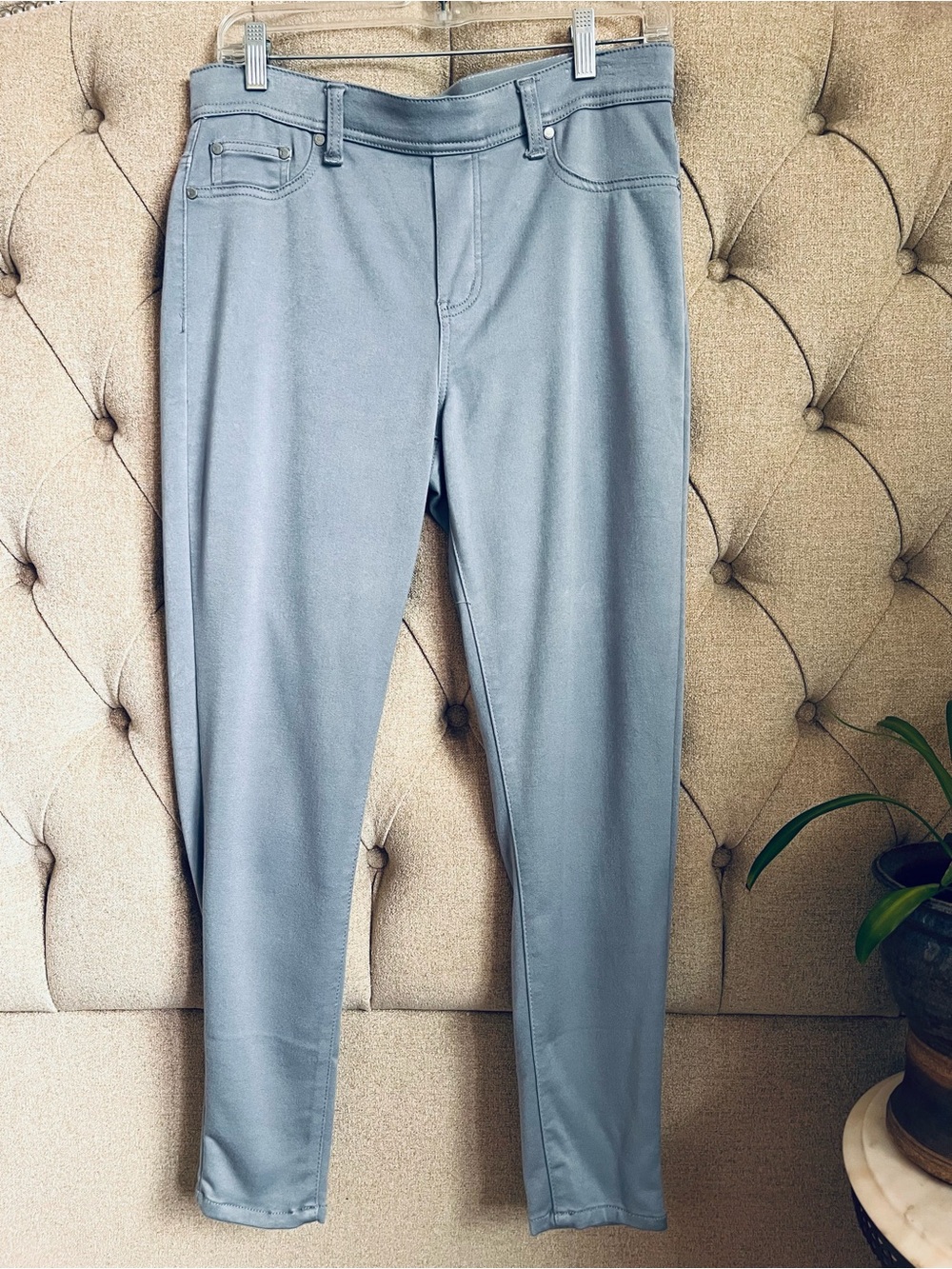 DG Diane Gilman Lux Sport grey stretch skinny trouser petite medium PM